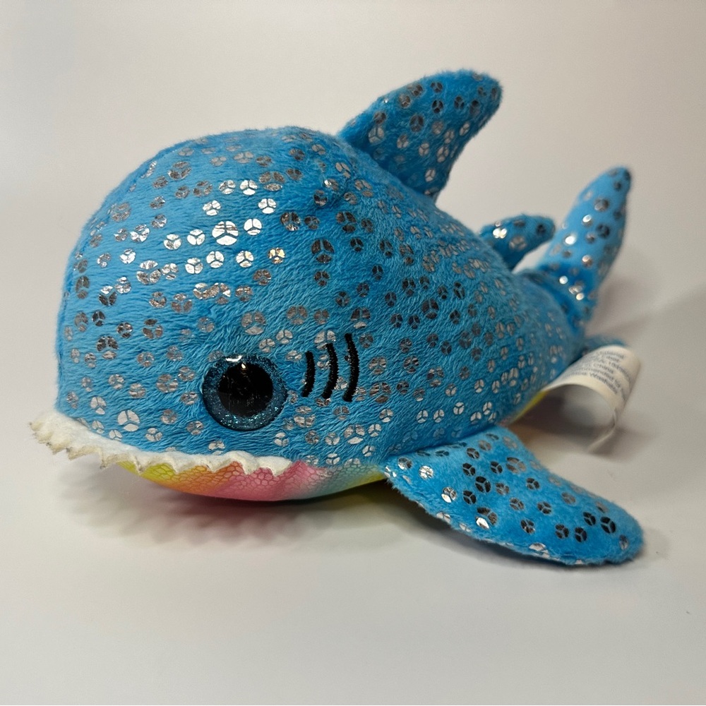 Blue Whale Plush Rainbow Belly Fish Sea Creature Stuffed Animal Soft Lovey